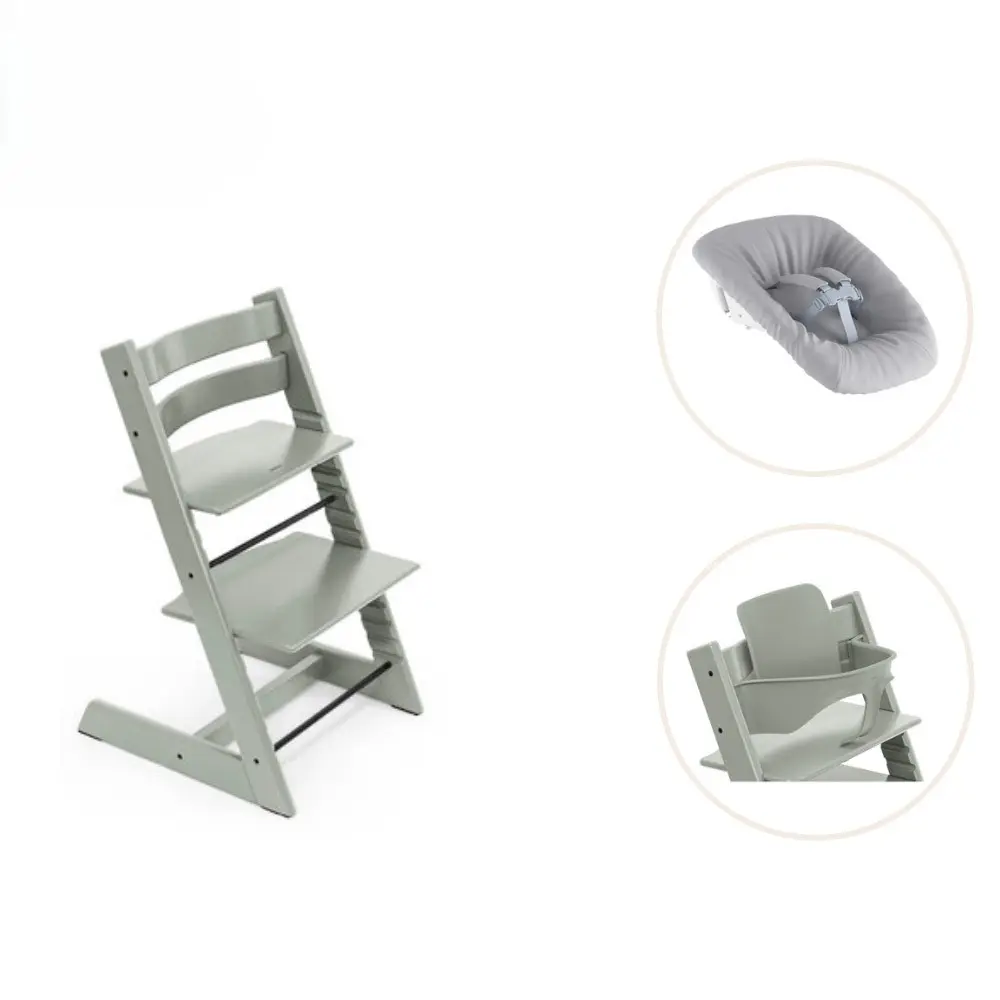 Stokke® Tripp Trapp Stol Bok Inkl. Newborn Set & Babyset - Glacier Green | Baby & Barn - Äta - Barnstolar & tillbehör - Barnstolar med tillbehör | BabyMode