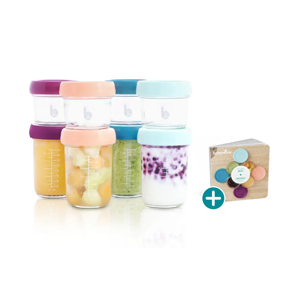 Babymoov Glas Matlådor - 4x 100ml & 4x 220ml | Baby & Barn - Äta - Matlådor & vattenflaskor | BabyMode