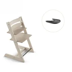 Tripp Trapp Stol & Bricka - Whitewash/svart | Baby & Barn | BabyMode