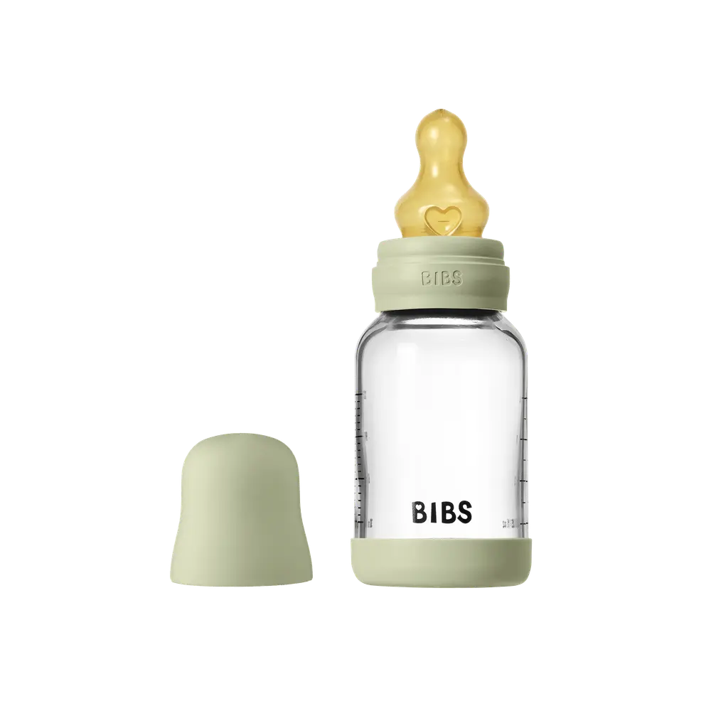 Nappflaska Glas Baby Latex Slow Flow 120 ml - Sage | Baby & Barn - Äta - Nappflaskor | BabyMode