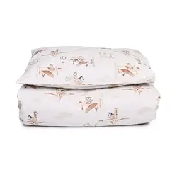 Påslakan Flying Friends Vagn - Off White | Barnrum - Textilier - Sängkläder - Sängkläder för barn | BabyMode
