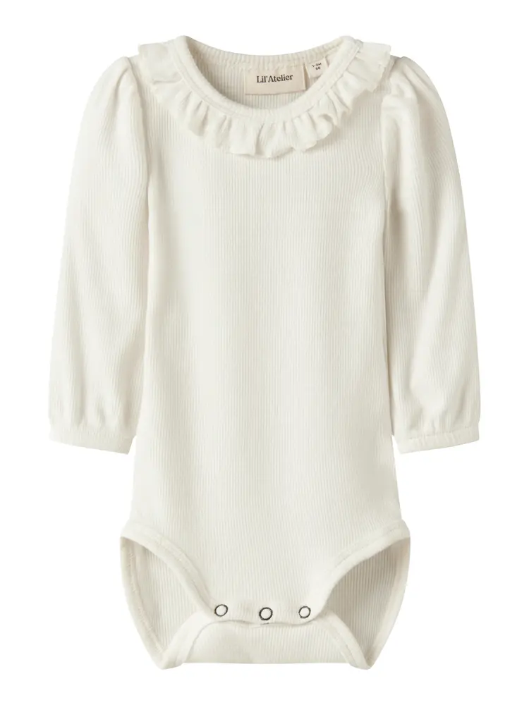 Frijo Långärmad Slim Body - Coconut Milk - 74 | Barnkläder - Bodys & overaller - Långärmad body | BabyMode