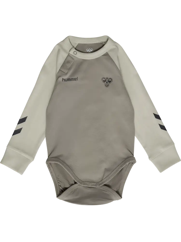 Hummel Triple Logo Långärmad Body - Vintage Khaki  - 80