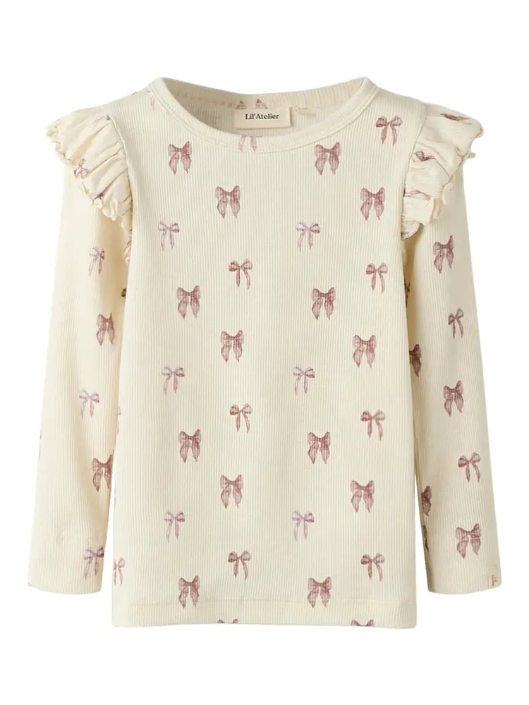 Lil Atelier Gavo Eko Långärmad Tröja - Turtledove - 110 | Barnkläder - Toppar - Blusar | BabyMode