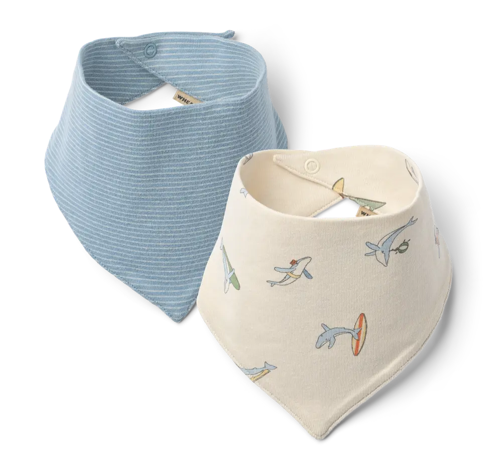 Eden Bid 2-Pack - Whale friends - ONESIZE | Barnkläder - Tillbehör accessoarer - Dregglisar | BabyMode