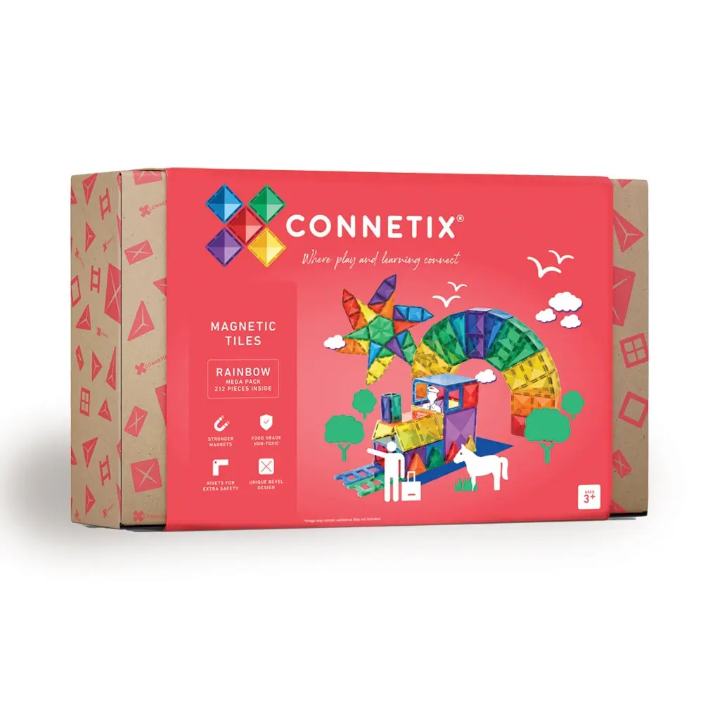 Mega Pack - magnetsæt 212 dele - rainbow | Leksaker - Kreativ lek - Magnetiskt lekset | BabyMode