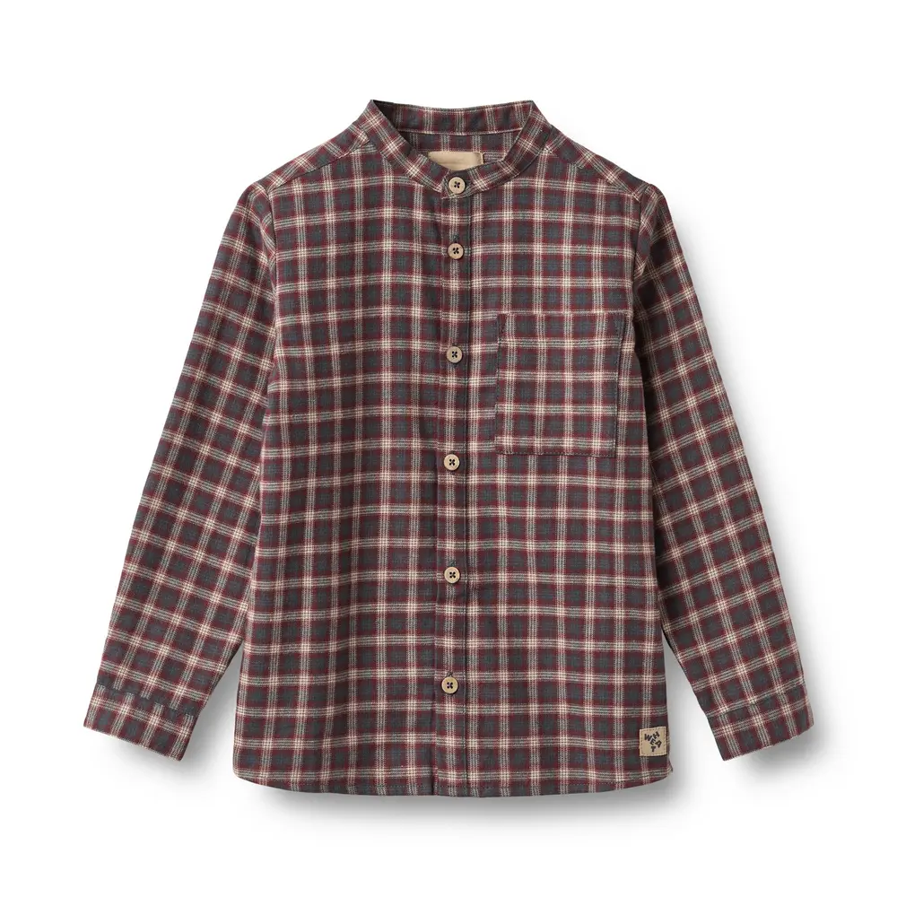 Wheat Willum Skjorta - Blue Holiday Check - 110