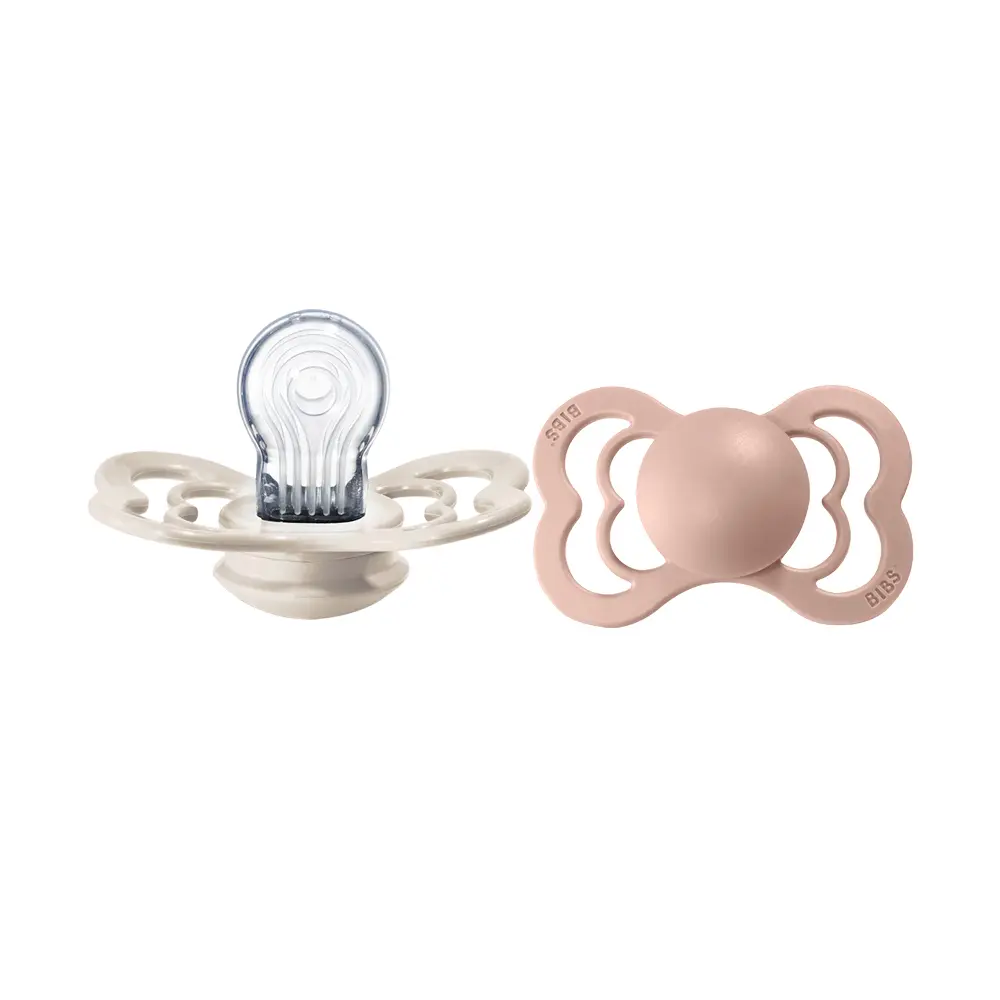 Napp Supreme 2-pack Silikon 6-18 mån - Blush/Ivory | Baby & Barn - Sköta - Nappar | BabyMode