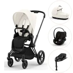 Priam duovagn off white/matt black inkl. Cloud G och Bas G - magic black | Barnvagnar | BabyMode
