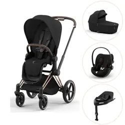 Priam duovagn sepia black/rosegold inkl. Cloud G och Bas G - magic black | Barnvagnar | BabyMode