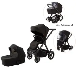 Evoke Duovagn inkl. Regnskydd - Svart | Barnvagnar | BabyMode
