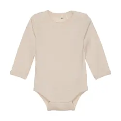 Långärmad Body Ull - Sandshell Melange | Kläder - Ull - Ullbodys | BabyMode