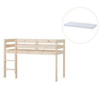 ECO Comfort halvhög säng med madrass - 70x160 cm. - natur