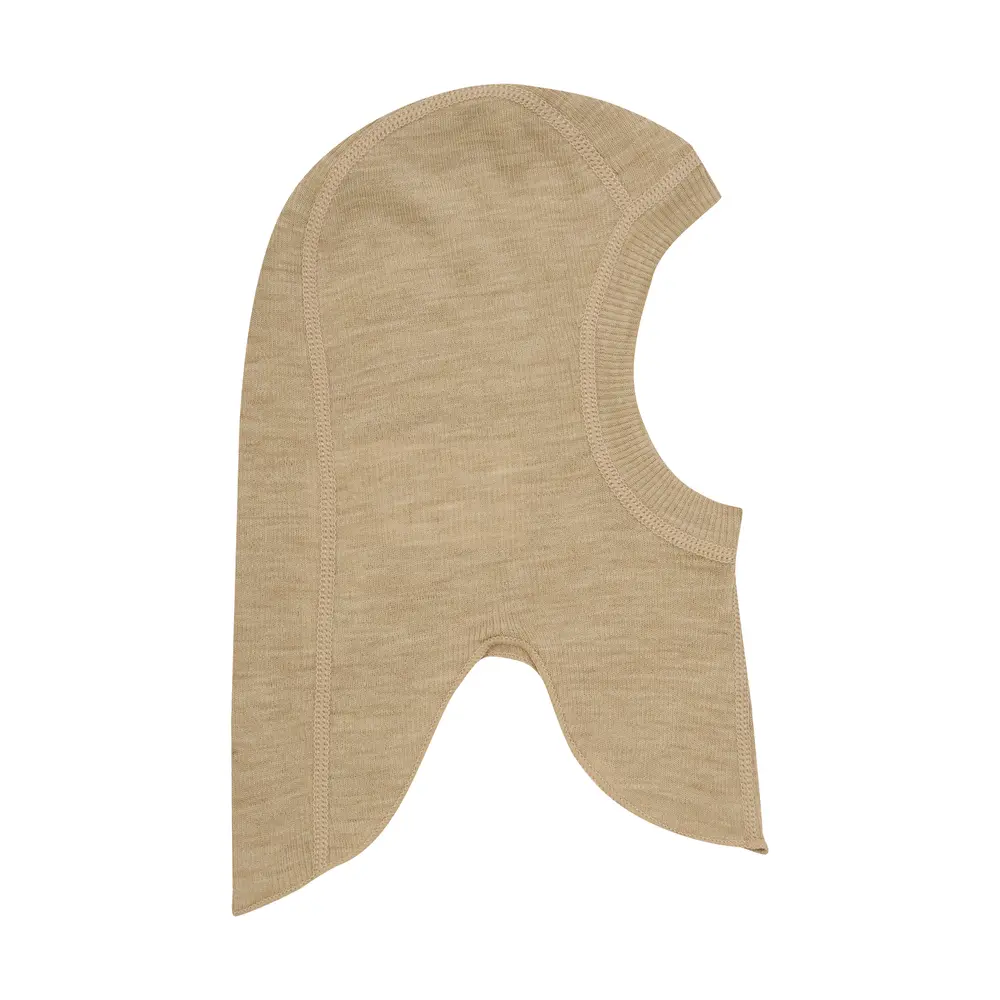 Balaclava Ull Solid - Light Camel Melange - 90 | Barnkläder - Ull - Ullmössor, ullvantar och ulltossor | BabyMode