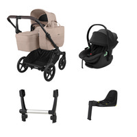 Bugaboo Donkey 6 Duovagn inkl Thule Maple Babyskydd & bas - Desert Taupe Melange/Black