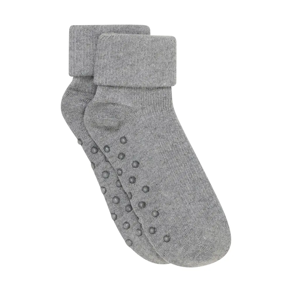 Halkstrumpor Rib ABS - Dark Gray Melange - 19/22 | Barnkläder - Strumpor & strumpbyxor - Halkfria strumpor | BabyMode