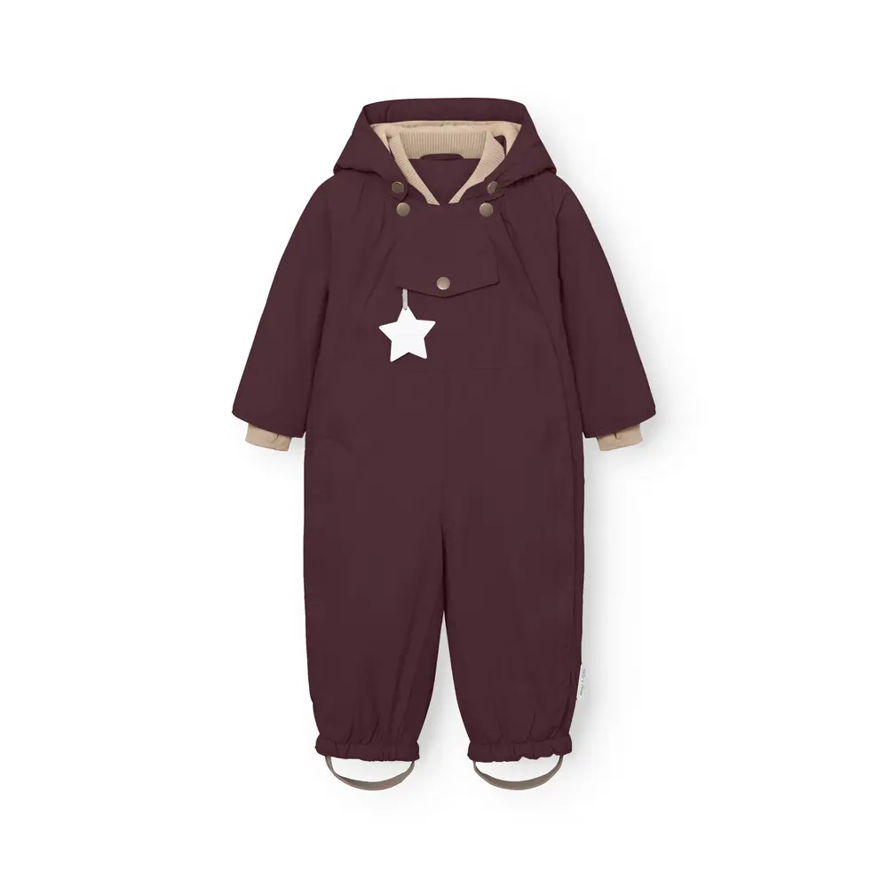 Mini A Ture Matwisti Fleecefodrad Vinteroverall - Fudge Aubergine - 4 ÅR/104