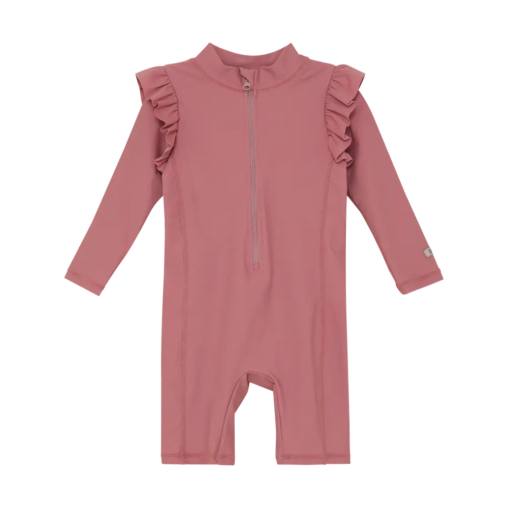 Baddräkt Solid - UPF 60+ - Ash Rose - 80 | Barnkläder - Badkläder - UV-badkläder | BabyMode