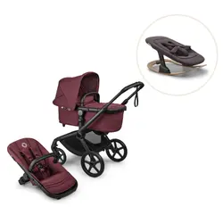 Fox 5 Renew complete inkl. Giraffe bouncer - dark cherry/tornado grey | Barnvagnar | BabyMode