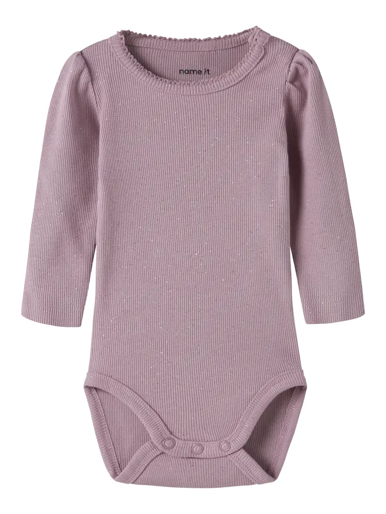 Name It Rosally Langärmad Body - Mauve Shadows - 80