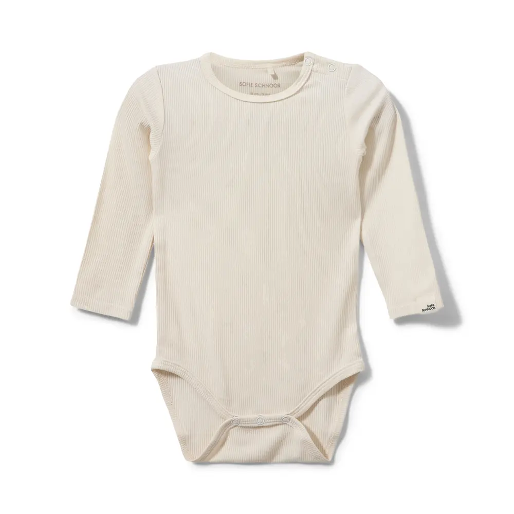 Dicte Långärmad Body - Off White - 74 | Barnkläder - Bodys & overaller - Långärmad body | BabyMode
