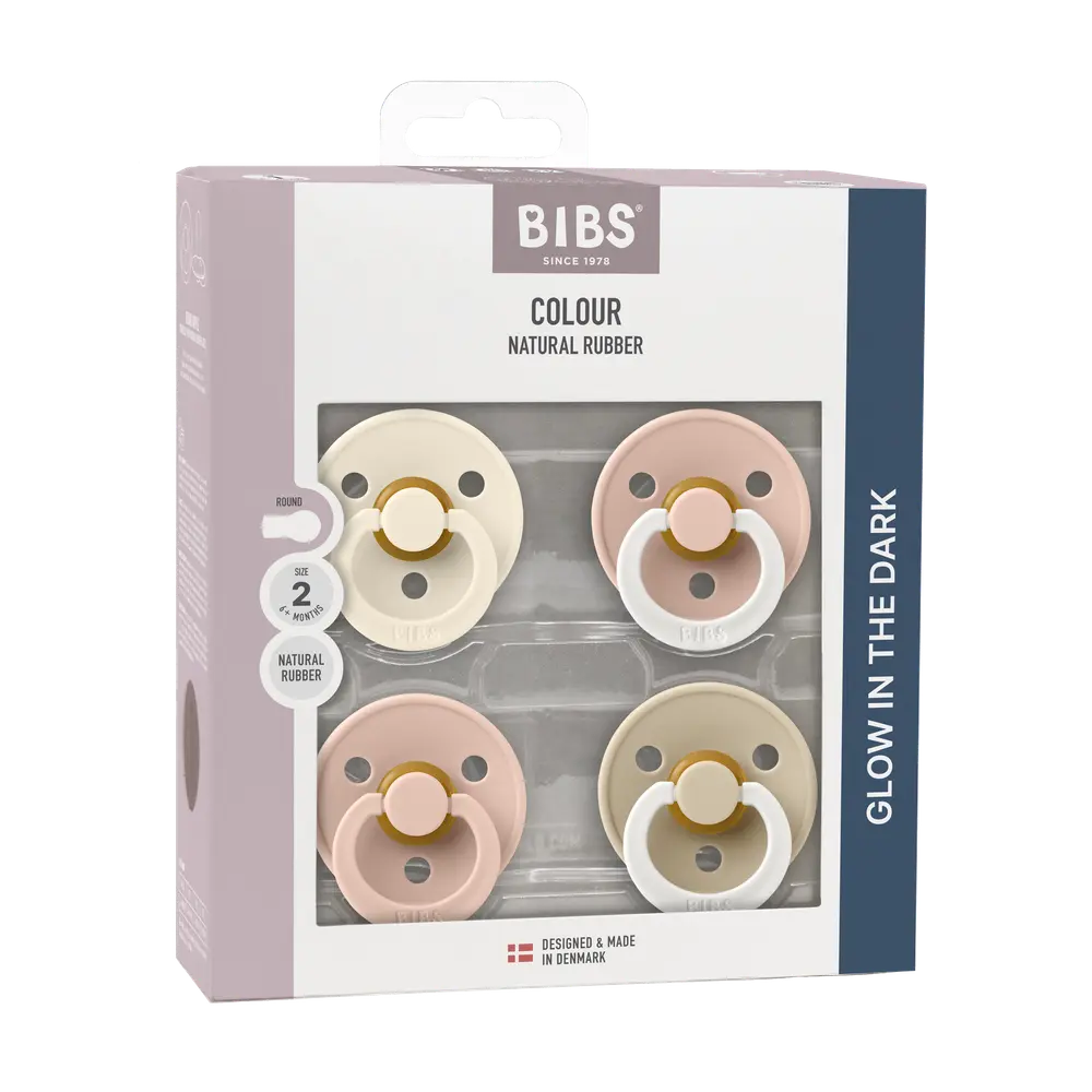 BIBS Nap Colour 4-pk Latex Str. 2 - Blush Glow Mix