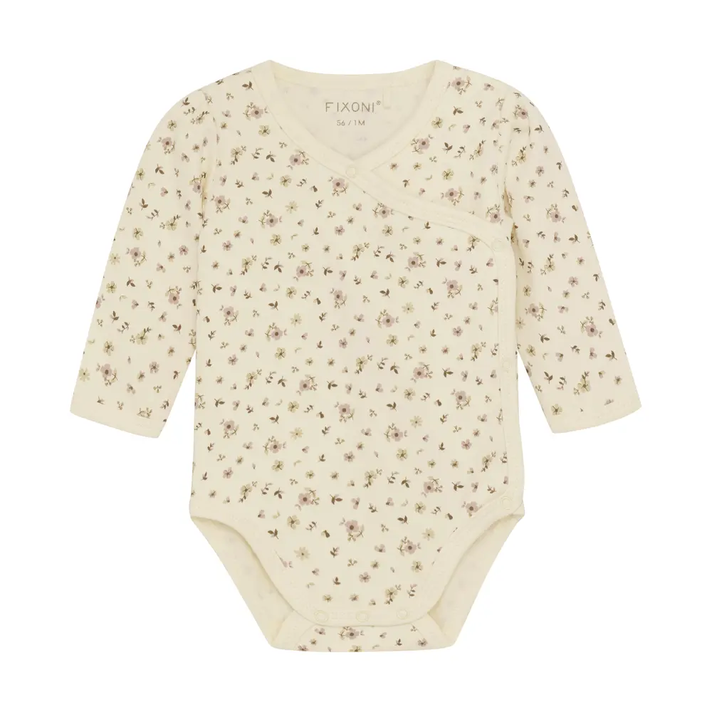 Långärmad Omlottbody - Shadow Gray - 50 | Barnkläder - Bodys & overaller - Långärmad body | BabyMode