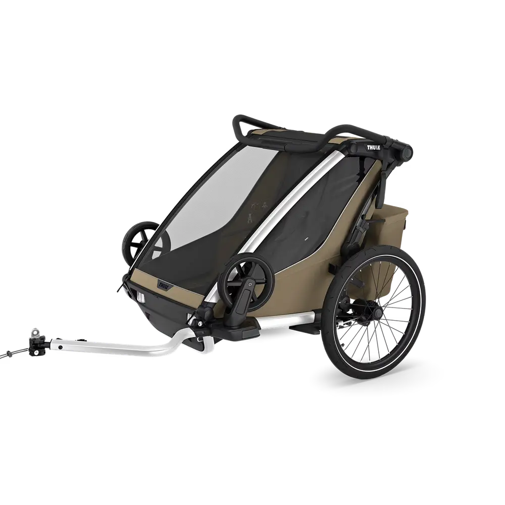 Thule Chariot Cross Gen 3 Double Cykelvagn 2 Barn - Faded Khaki | Barnvagnar - Cykelvagnar - Cykelvagn | BabyMode
