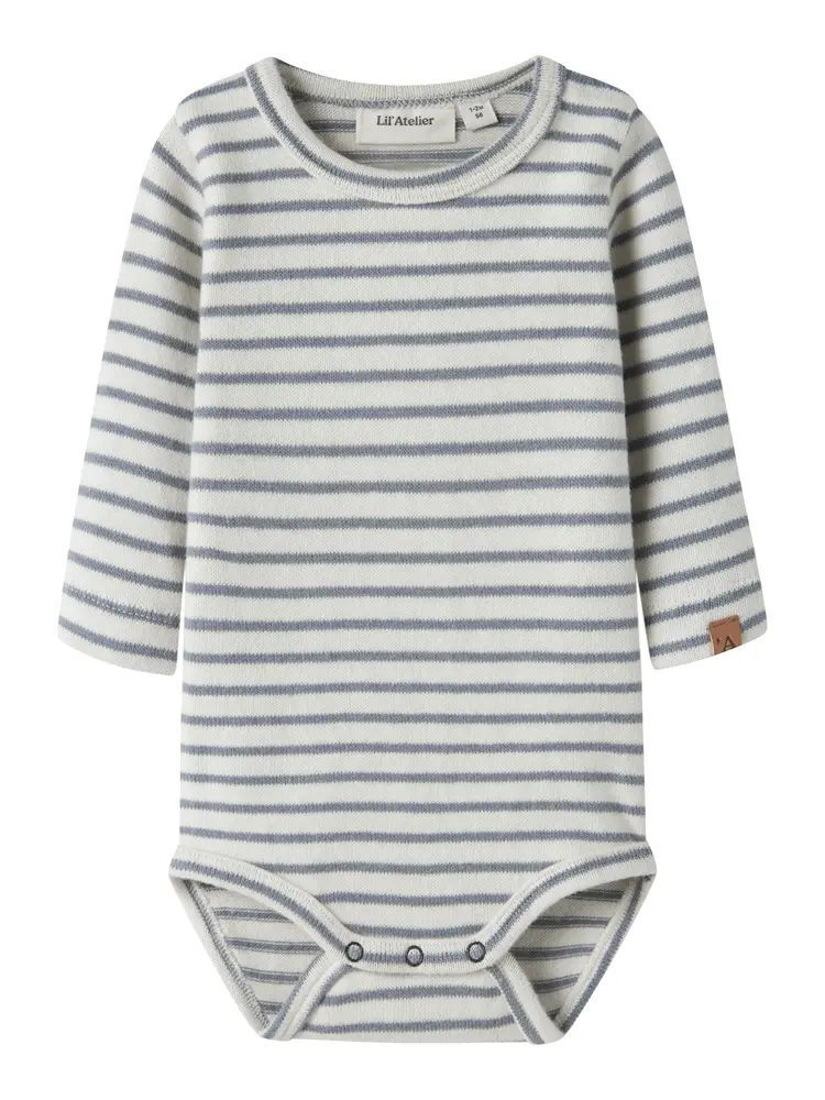 Lil' Atelier Thoro Keo Långärmad Slim Body - Turtledove - 74