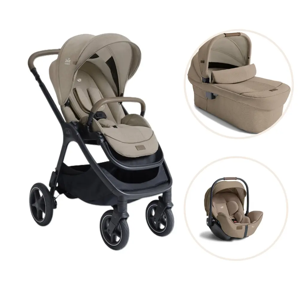 Joie Finiti Duovagn Inkl. I-Level Pro Babyskydd - Sandstone | Barnvagnar - Barnvagnspaket | BabyMode