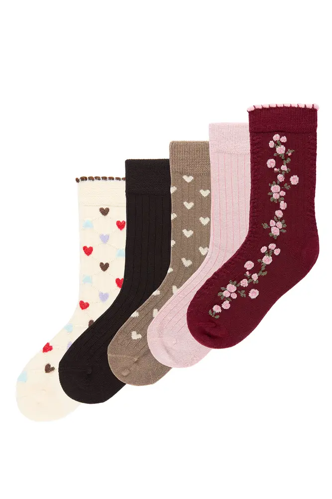 MiniPop Mena Bamboo Strumpor 5-Pack - Coffee Brown - 19/22