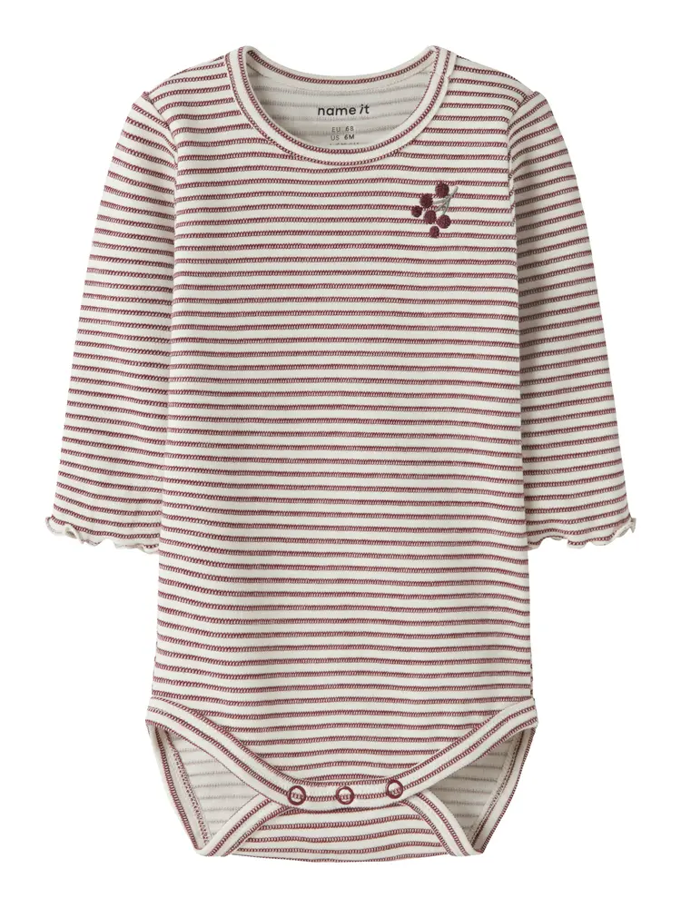Bripa Långärmad Body - Oxblood Red - 74 | Barnkläder - Bodys & overaller - Långärmad body | BabyMode