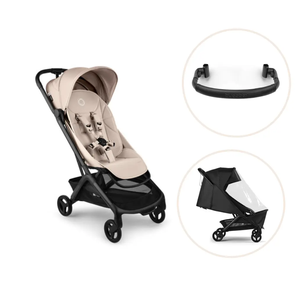 Bugaboo Butterfly 2 med Bygel och Regnskydd - Black/Desert Taupe | Barnvagnar - Barnvagnspaket | BabyMode