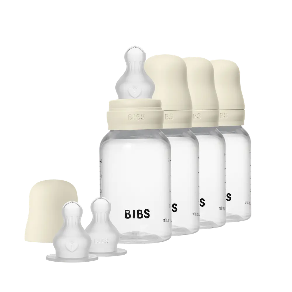 Rund nappflaska Silikon 4-Pack 150 ml - Ivory | Baby & Barn - Äta - Nappflaskor | BabyMode