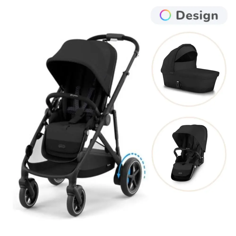 Cybex e-Gazelle Syskonvagn - Moon Black