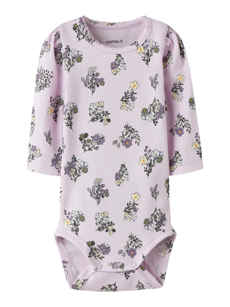 Doritta Långärmad Body - Lavender Fog - 74 | Barnkläder - Bodys & overaller - Långärmad body | BabyMode