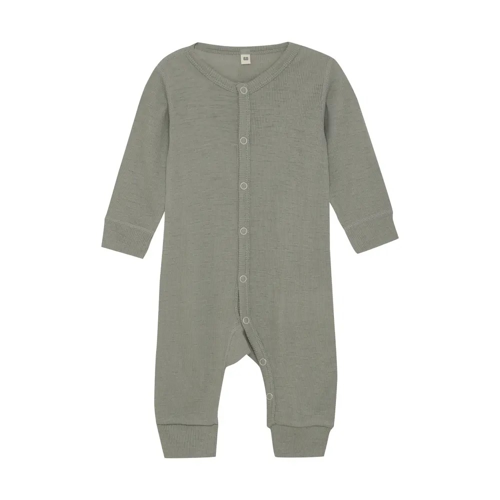 Jumpsuit Ull Solid - Forest Fog - 60 | Barnkläder - Ull - Ulloveraller | BabyMode