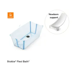 Stokke Flexi Bath Ocean Blue + Flexi Bath Stöd Till Nyfödd | Baby & Barn | BabyMode