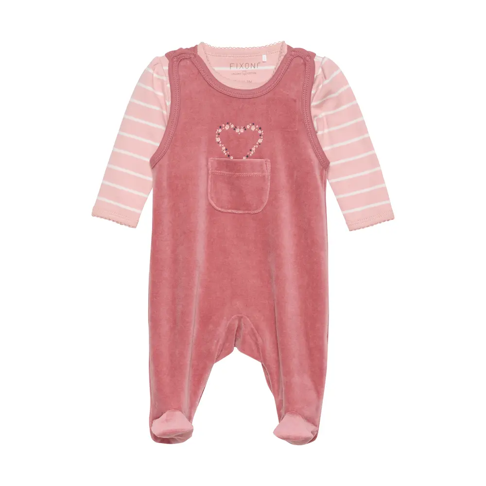 Set Body med Sparkdräkt Velour - Withered Rose - 62 | Barnkläder - Set & Multipack - Bodys | BabyMode