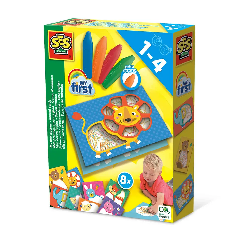 Mina Första - Kritor med Djurkort | Leksaker - Kreativ lek - Kreativa set | BabyMode